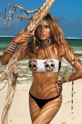 Upopby Sexy Low-waist Skull Bandeau bikini