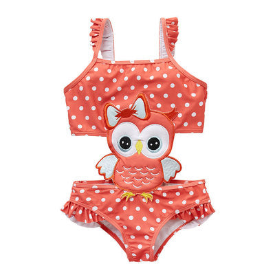 Upopby Cute Kids Baby Girls Cartoon Bikini Swimsuit