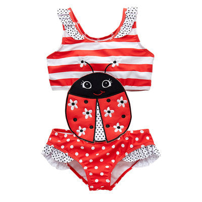 Kids Baby Girls cute Cartoon Bikini Swimsuit