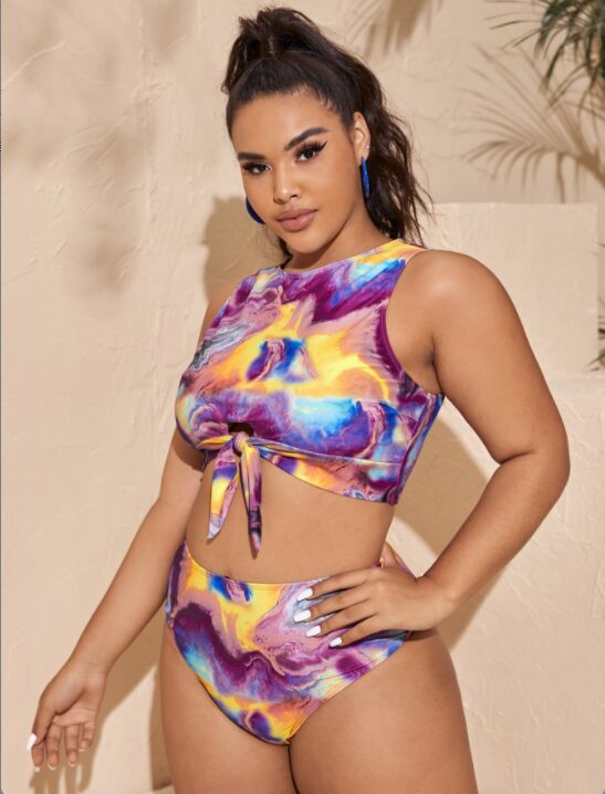 woemn wear Tie-Dye High Waist Bikini Set