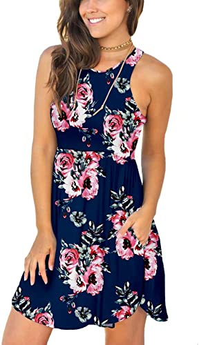 Summer Sleeveless Casual Dress Cover Up Swimsuit black flower