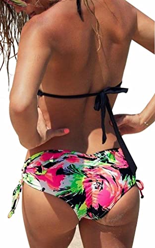 Upopby Sexy Boxer Boyshort Bikini Bottom flower