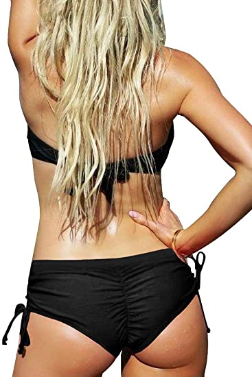 Upopby Sexy Boxer Boyshort Bikini Bottom black