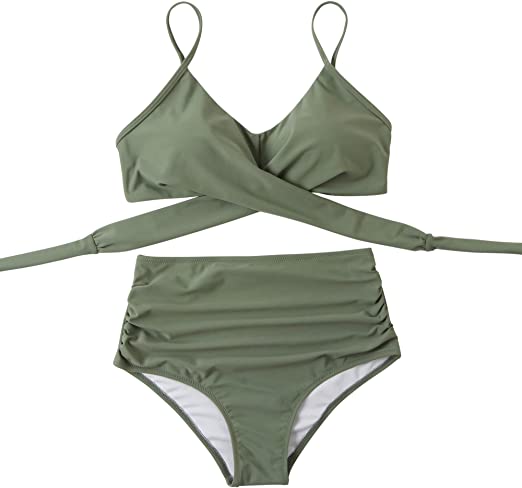 Ladies High Waist String 2 Piece Swimsuit details