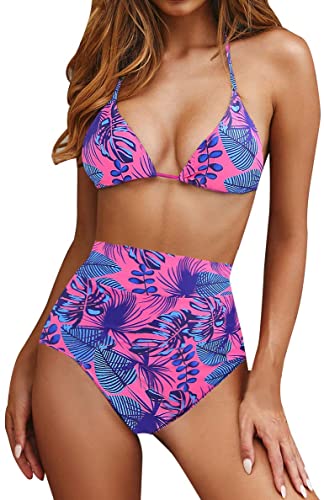 Upopby Sexy High Waist Triangle Sling Two Piece Bikini Set