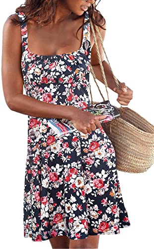 Upopby Women's Sleeveless Printed Cover Up Beach Dress flower