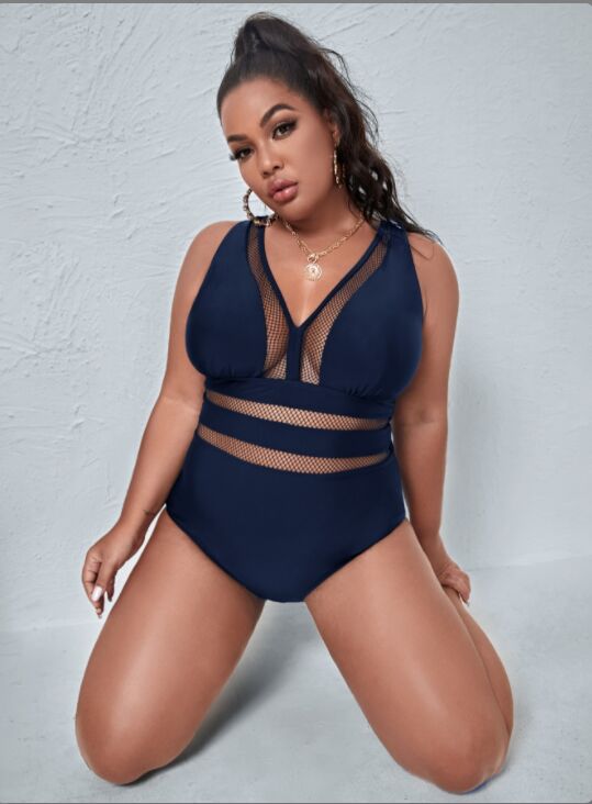 Navy Blue one-piece swimsuit