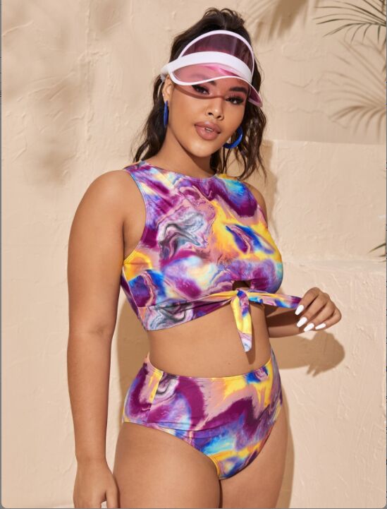 sexy women wear bikini set with tie-dye