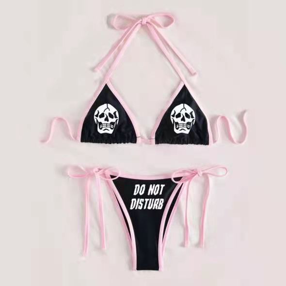 Upopby Sexy Halter Skull Reaper Стринги Бикини