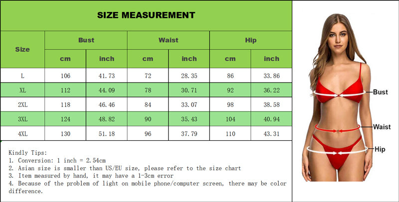 Upopby plus size swimwear size guide