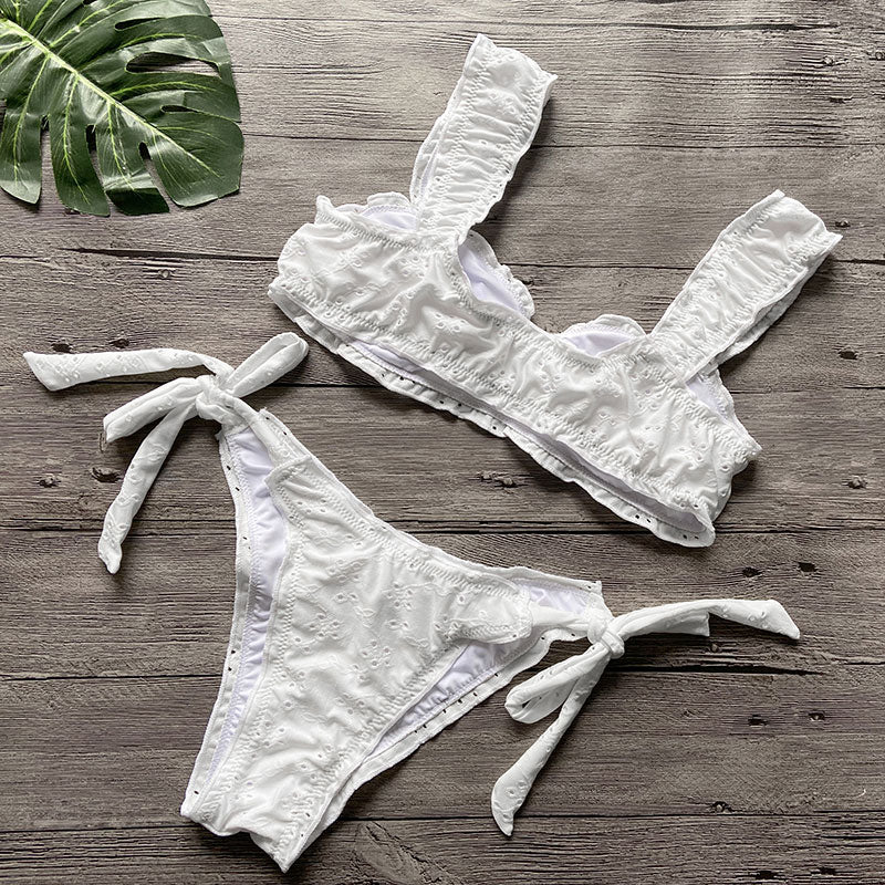 white bikini set swimsuit